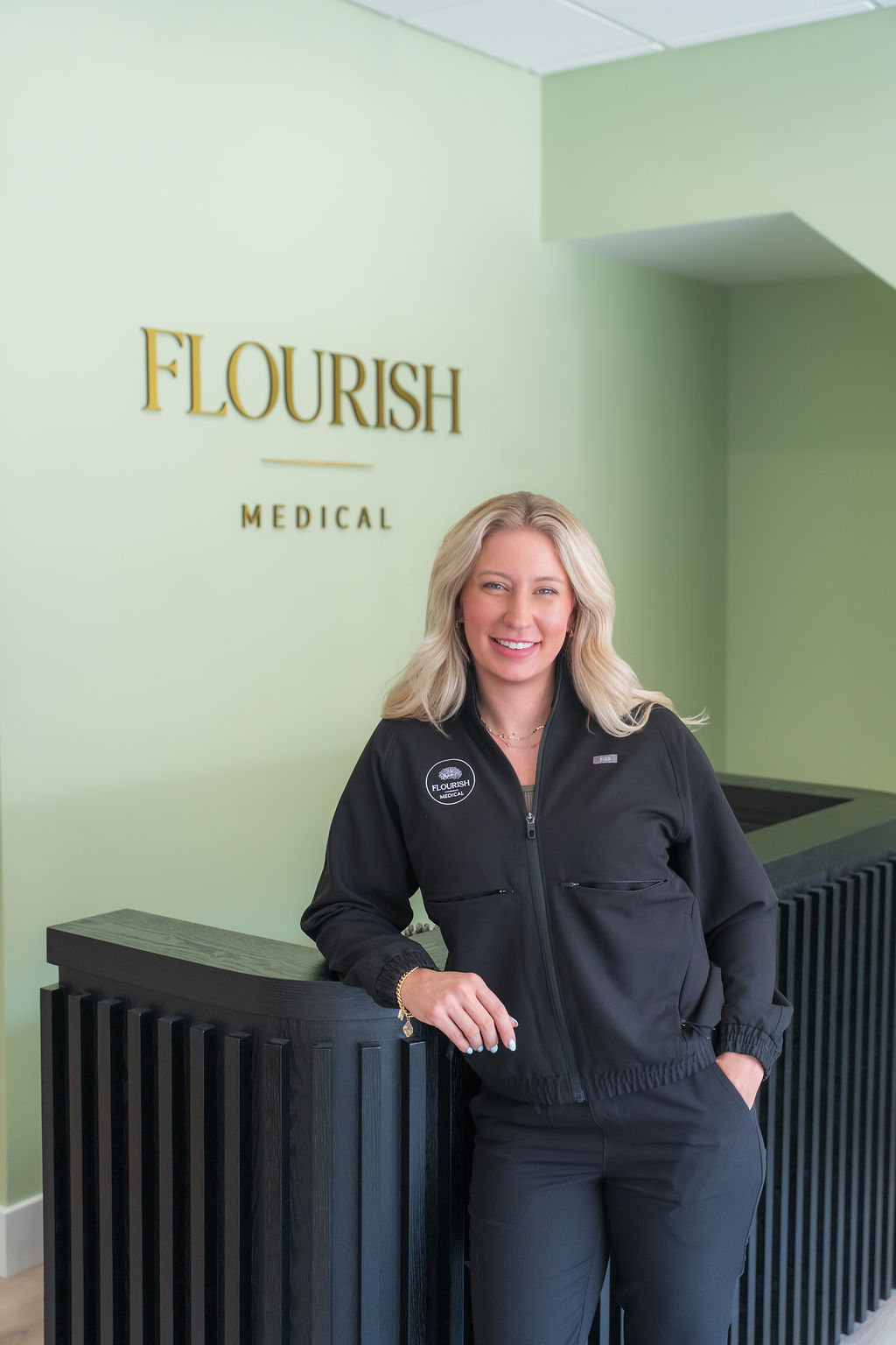 Mackenzie Shireman in the Flourish Medical lobby in Warsaw, Indiana